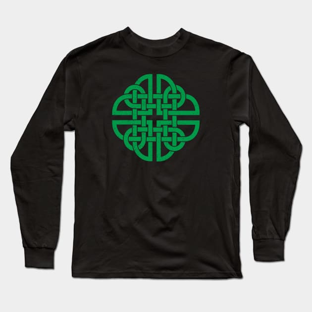 Vintage Celtic Knot Shield - St. Patrick's Day Long Sleeve T-Shirt by skauff